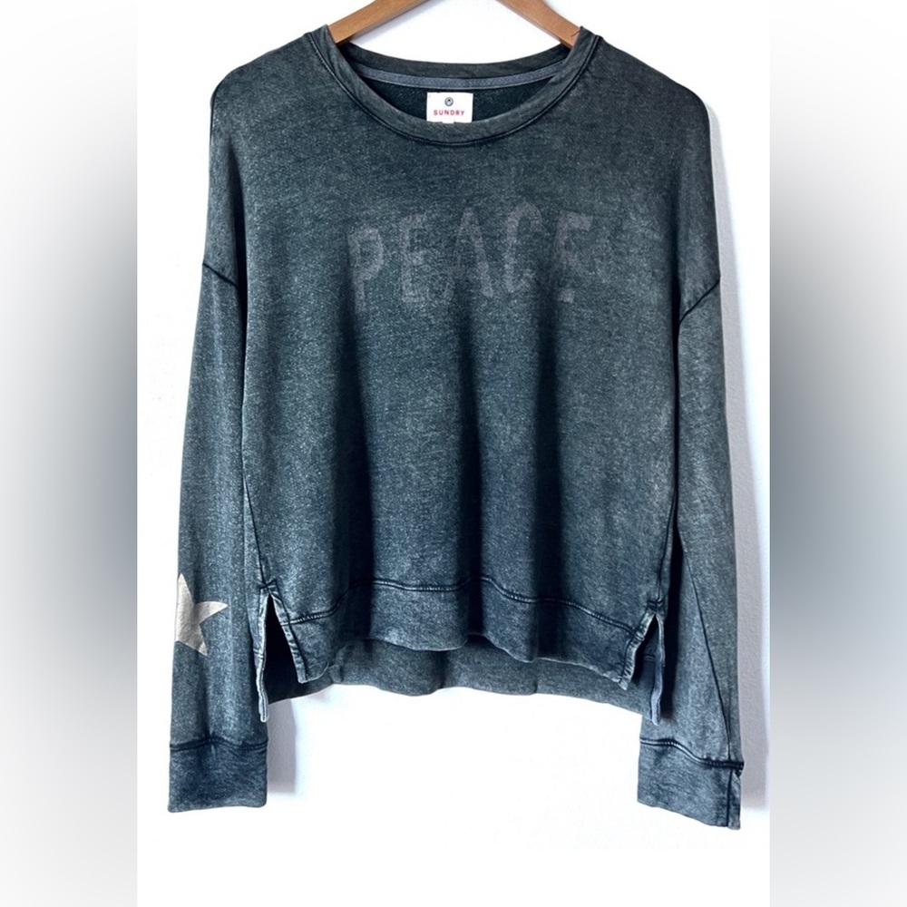 Sundry”Peace” Lightweight Pullover Top/Sweatshirt
